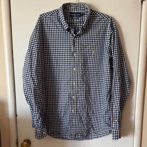 Polo by Ralph Lauren Custom Fit Men's Blue and White Gingham Shirt Size XL